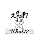 動く北の白うさぎ日本語と英語で楽しもう！（個別スタンプ：14）