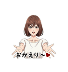 甘えた女子の夏ver.ボブ(黒背景対応)（個別スタンプ：5）
