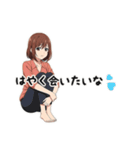 甘えた女子の夏ver.ボブ(黒背景対応)（個別スタンプ：9）