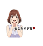甘えた女子の夏ver.ボブ(黒背景対応)（個別スタンプ：21）