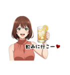 甘えた女子の夏ver.ボブ(黒背景対応)（個別スタンプ：31）