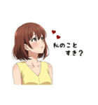 甘えた女子の夏ver.ボブ(黒背景対応)（個別スタンプ：33）