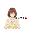 甘えた女子の夏ver.ボブ(黒背景対応)（個別スタンプ：34）
