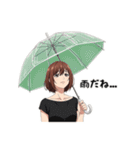 甘えた女子の夏ver.ボブ(黒背景対応)（個別スタンプ：38）