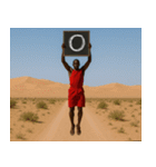 黒板でメッセージを伝えてくるマサイ族。（個別スタンプ：5）