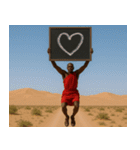 黒板でメッセージを伝えてくるマサイ族。（個別スタンプ：8）