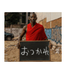 黒板でメッセージを伝えてくるマサイ族。（個別スタンプ：16）