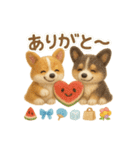 ふわふわコーギーの夏スタンプ（個別スタンプ：14）