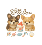 ふわふわコーギーの夏スタンプ（個別スタンプ：18）