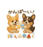 ふわふわコーギーの夏スタンプ（個別スタンプ：22）