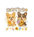 ふわふわコーギーの夏スタンプ（個別スタンプ：36）