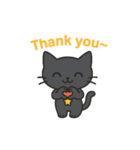 黒猫くーちゃんの日常 英語版（個別スタンプ：3）