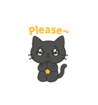 黒猫くーちゃんの日常 英語版（個別スタンプ：5）