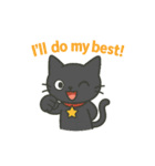 黒猫くーちゃんの日常 英語版（個別スタンプ：7）
