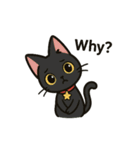黒猫くーちゃんの日常 英語版（個別スタンプ：17）