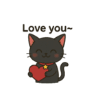 黒猫くーちゃんの日常 英語版（個別スタンプ：18）