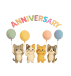 お誕生日を全力で祝う猫ちゃんたち（個別スタンプ：1）
