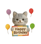 お誕生日を全力で祝う猫ちゃんたち（個別スタンプ：13）