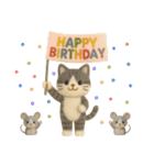 お誕生日を全力で祝う猫ちゃんたち（個別スタンプ：14）