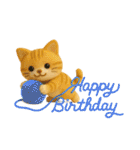 お誕生日を全力で祝う猫ちゃんたち（個別スタンプ：16）