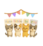 お誕生日を全力で祝う猫ちゃんたち（個別スタンプ：19）