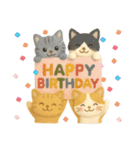 お誕生日を全力で祝う猫ちゃんたち（個別スタンプ：37）