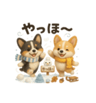 ふわふわコーギーの冬スタンプ（個別スタンプ：2）