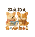 ふわふわコーギーの冬スタンプ（個別スタンプ：4）