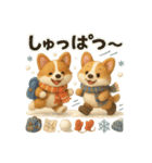 ふわふわコーギーの冬スタンプ（個別スタンプ：25）