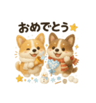 ふわふわコーギーの冬スタンプ（個別スタンプ：36）