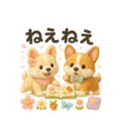 ふわふわコーギーの春スタンプ（個別スタンプ：4）
