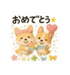 ふわふわコーギーの春スタンプ（個別スタンプ：36）