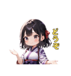 ゆかたガールの日常（個別スタンプ：3）