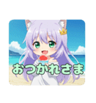 かき氷をたくさん食べる精霊みなみちゃん（個別スタンプ：9）