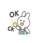 オーバーオールうさぎの日常（個別スタンプ：5）