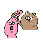 クマチャンとウサギチャン（ケンカ）（個別スタンプ：7）