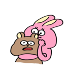 クマチャンとウサギチャン（ケンカ）（個別スタンプ：12）