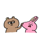 クマチャンとウサギチャン（ケンカ）（個別スタンプ：32）
