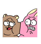 クマチャンとウサギチャン（ケンカ）（個別スタンプ：34）
