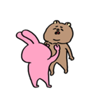 クマチャンとウサギチャン（ケンカ）（個別スタンプ：35）