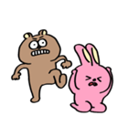 クマチャンとウサギチャン（ケンカ）（個別スタンプ：38）