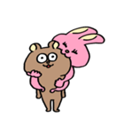 クマチャンとウサギチャン（ケンカ）（個別スタンプ：39）