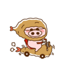動く♡ブタとエビフライ＆エビ天ぷら。（個別スタンプ：2）
