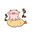 動く♡ブタとエビフライ＆エビ天ぷら。（個別スタンプ：3）