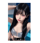 summer kawaii face iqTw（個別スタンプ：1）