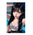 summer kawaii face iqTw（個別スタンプ：16）