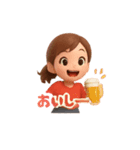 お酒好き女子のスタンプ 楽しく飲みましょ（個別スタンプ：23）