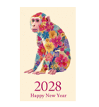 2028年/令和10年/申年/あけおめ/年賀状（個別スタンプ：14）