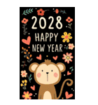 2028年/令和10年/申年/あけおめ/年賀状（個別スタンプ：26）