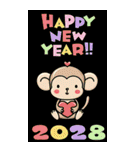 2028年/令和10年/申年/あけおめ/年賀状（個別スタンプ：28）